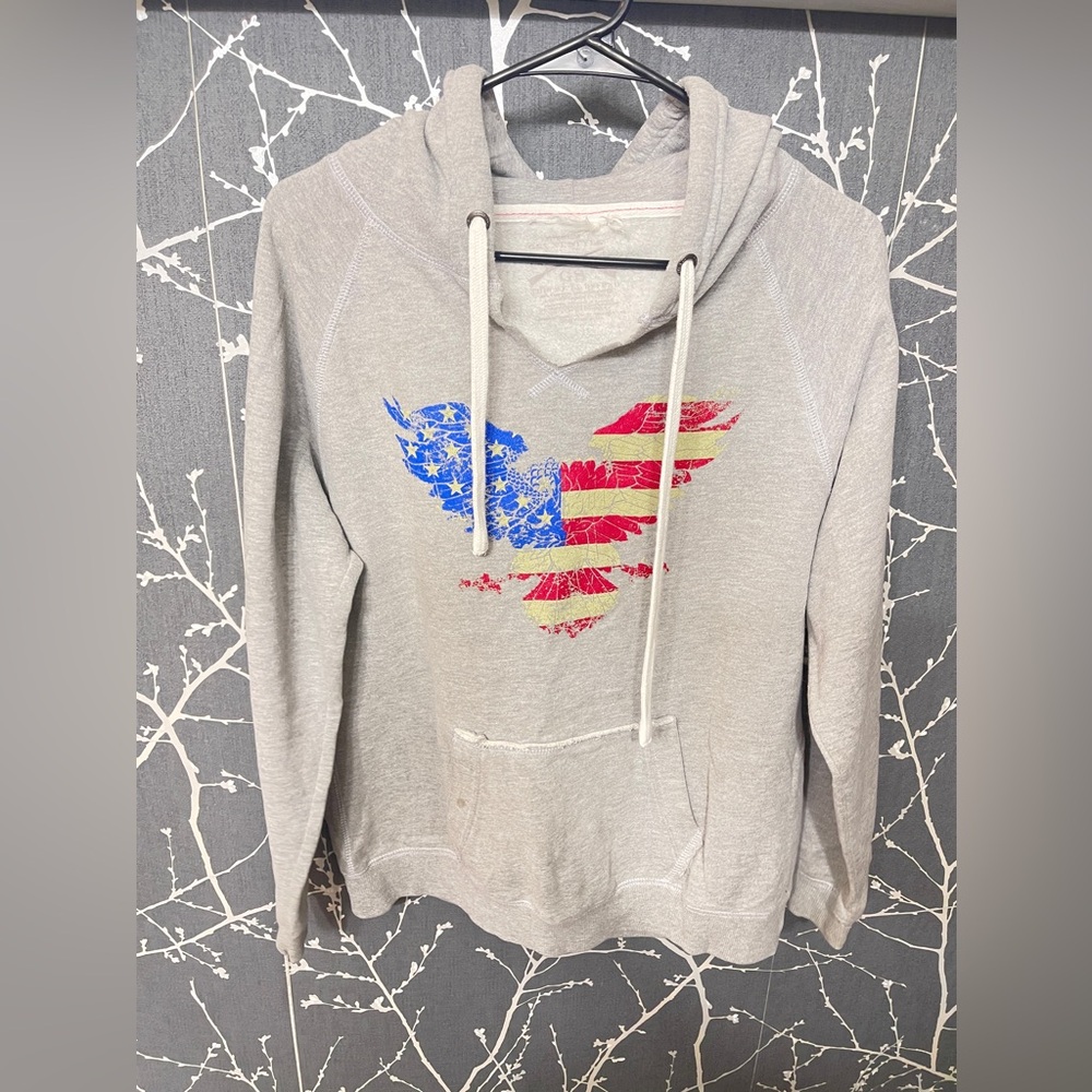 Women’s grunt style hoodie size medium gray with eagle logo
